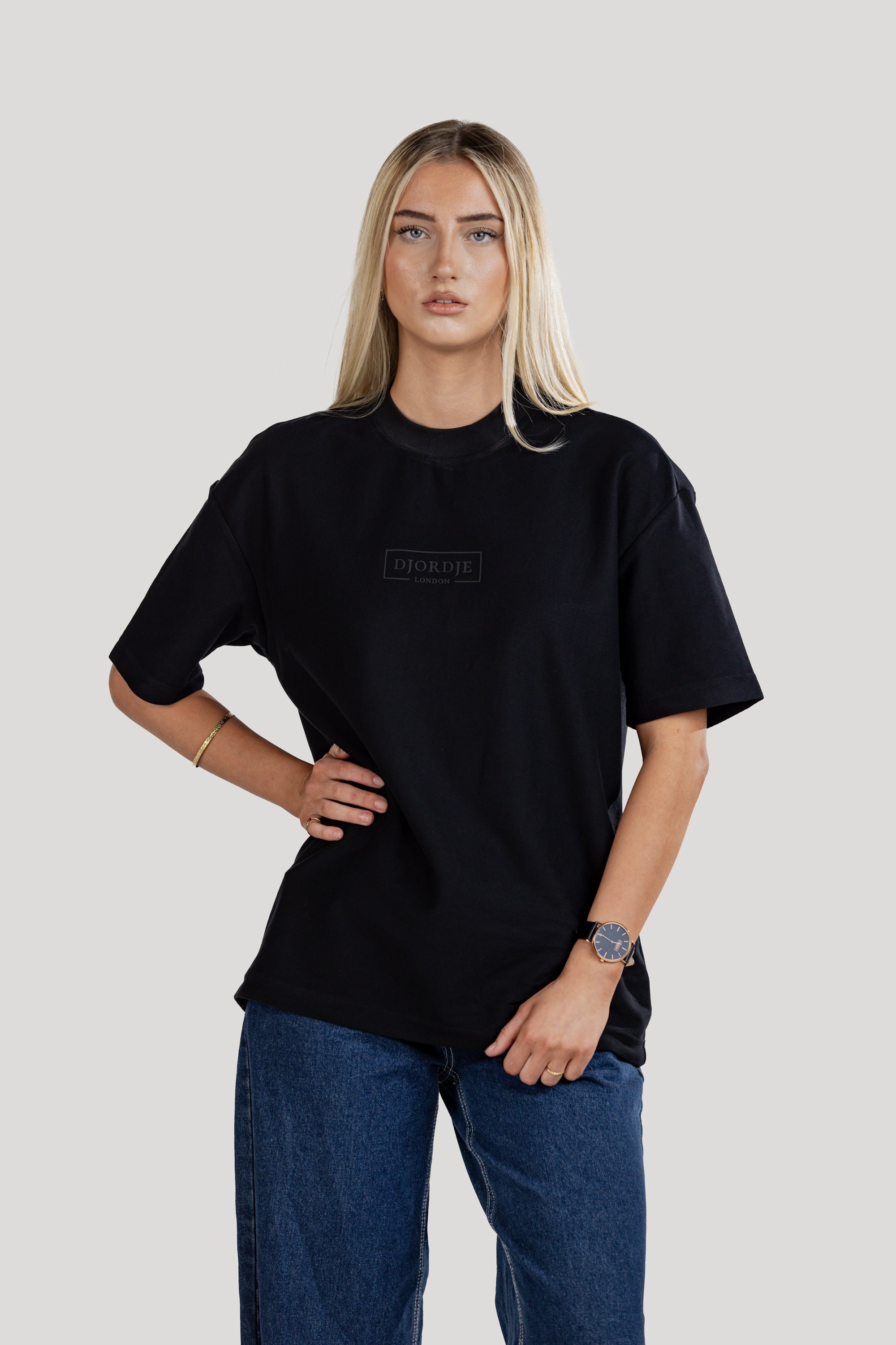 Semi-Oversized Signature T-Shirt - Black