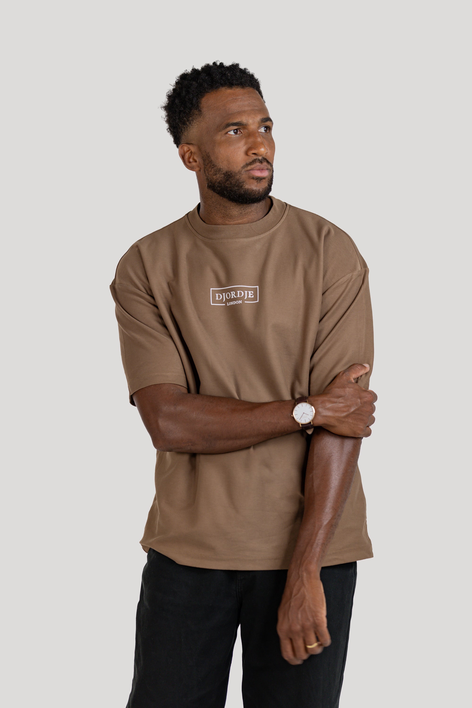 Semi-Oversized Signature T-Shirt - Brown