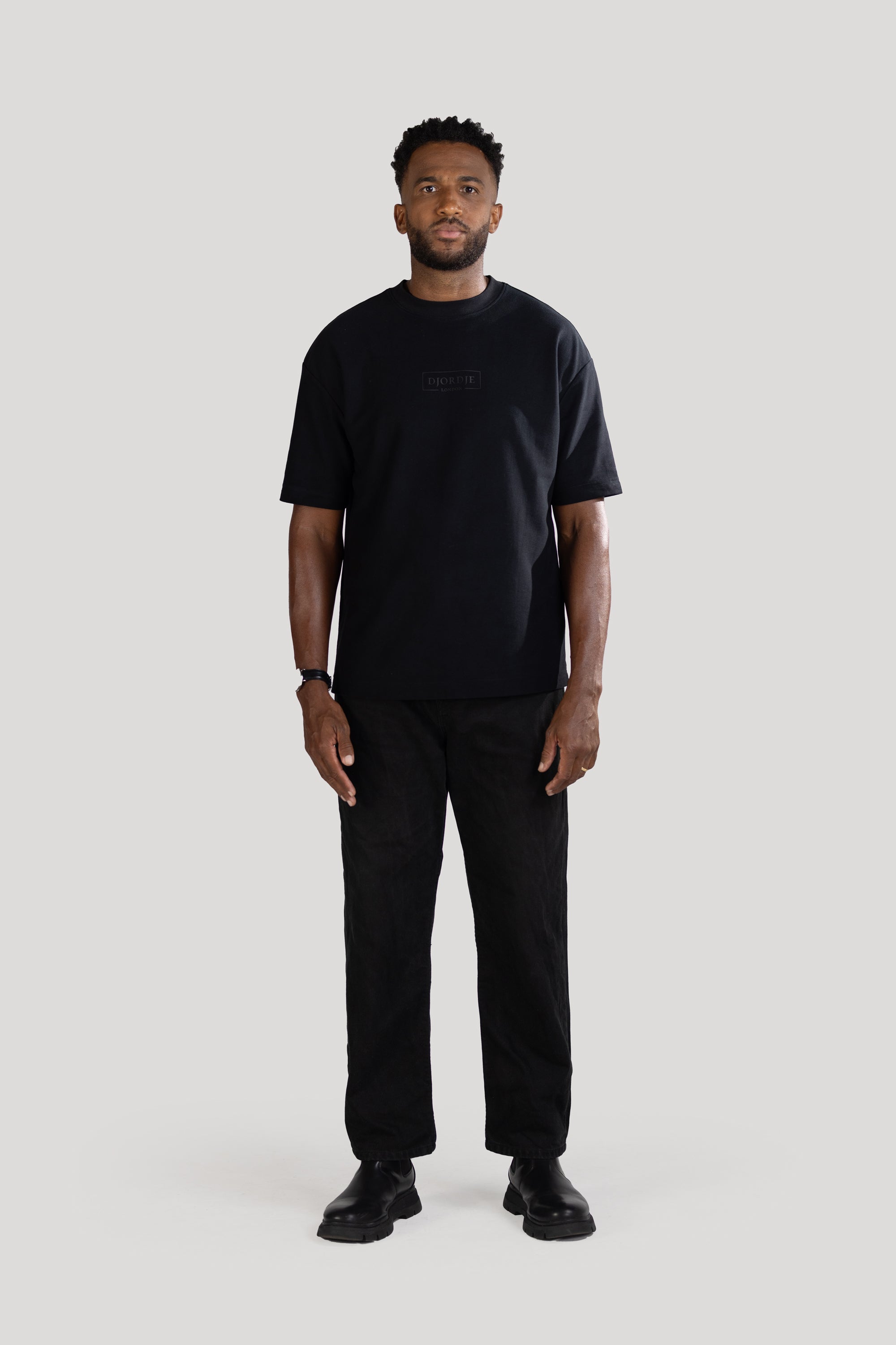 Semi-Oversized Signature T-Shirt - Black