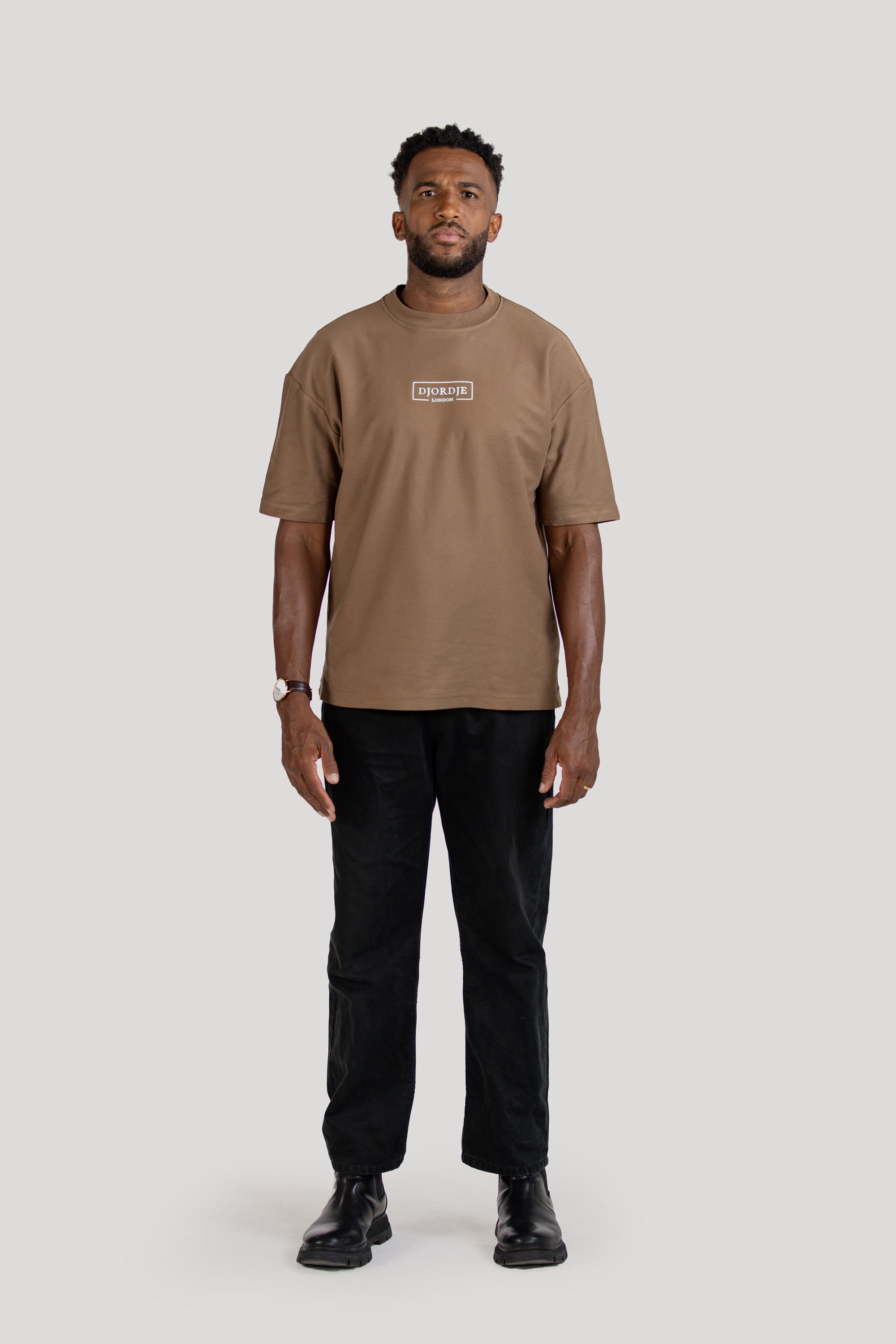 Semi-Oversized Signature T-Shirt - Brown