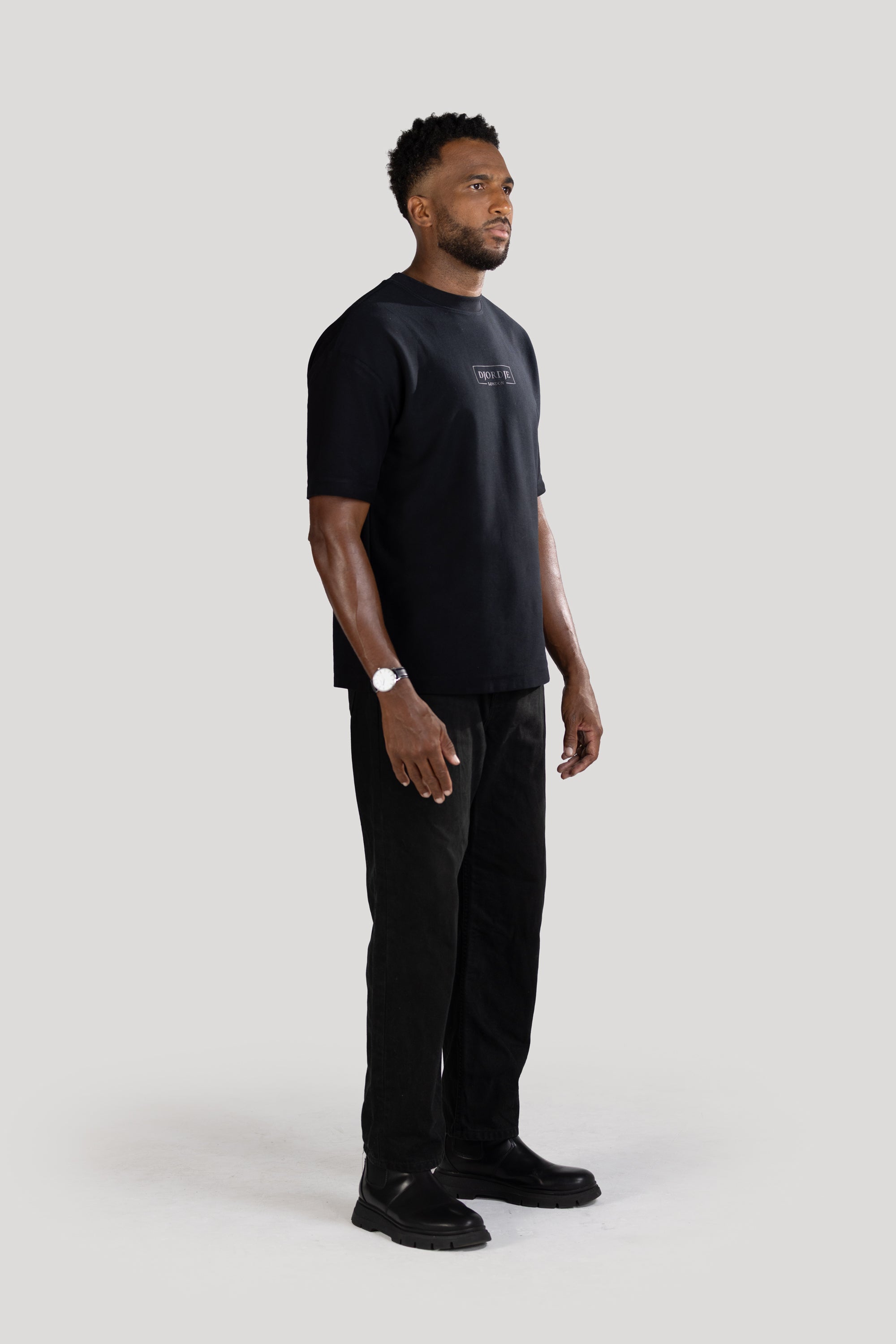 Semi-Oversized Signature T-Shirt - Black