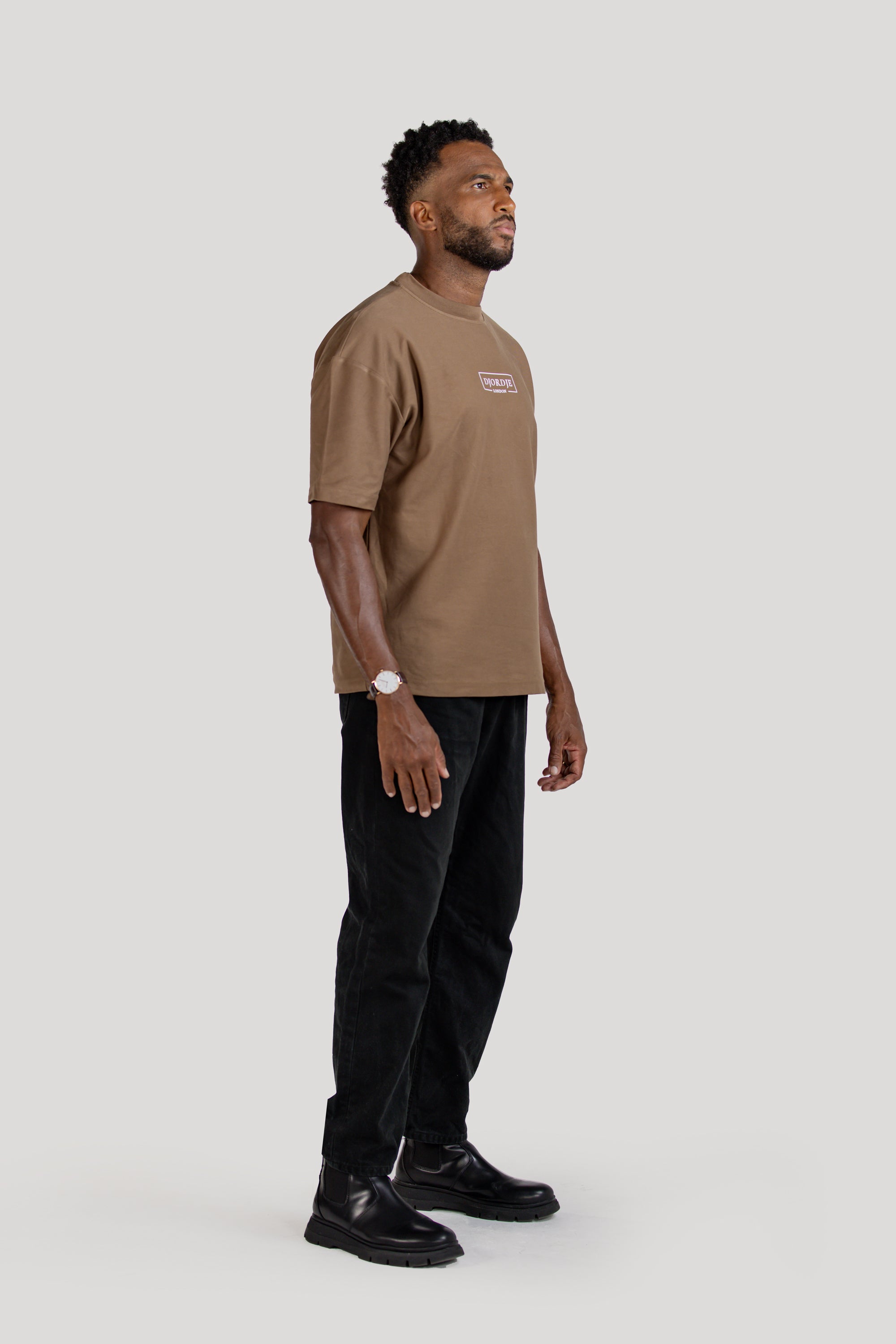 Semi-Oversized Signature T-Shirt - Brown