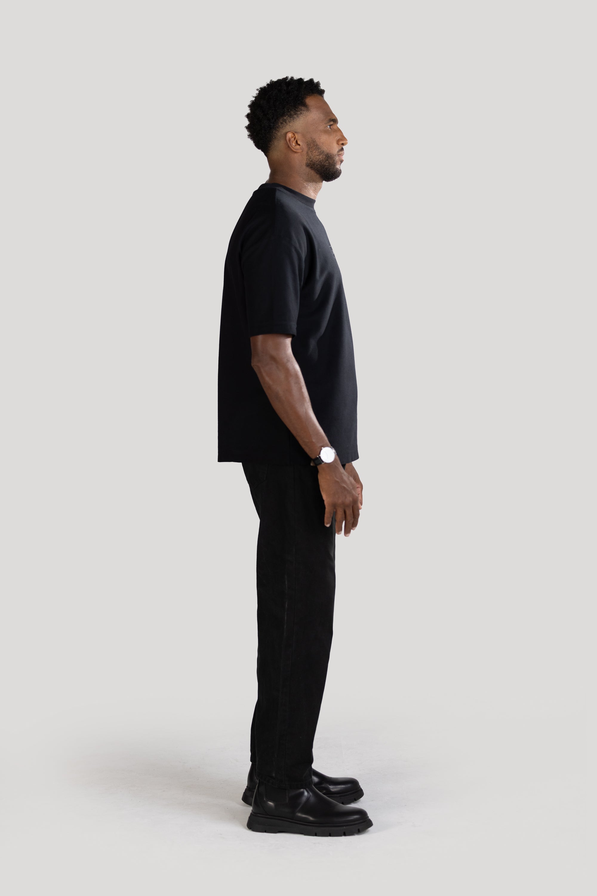 Semi-Oversized Signature T-Shirt - Black