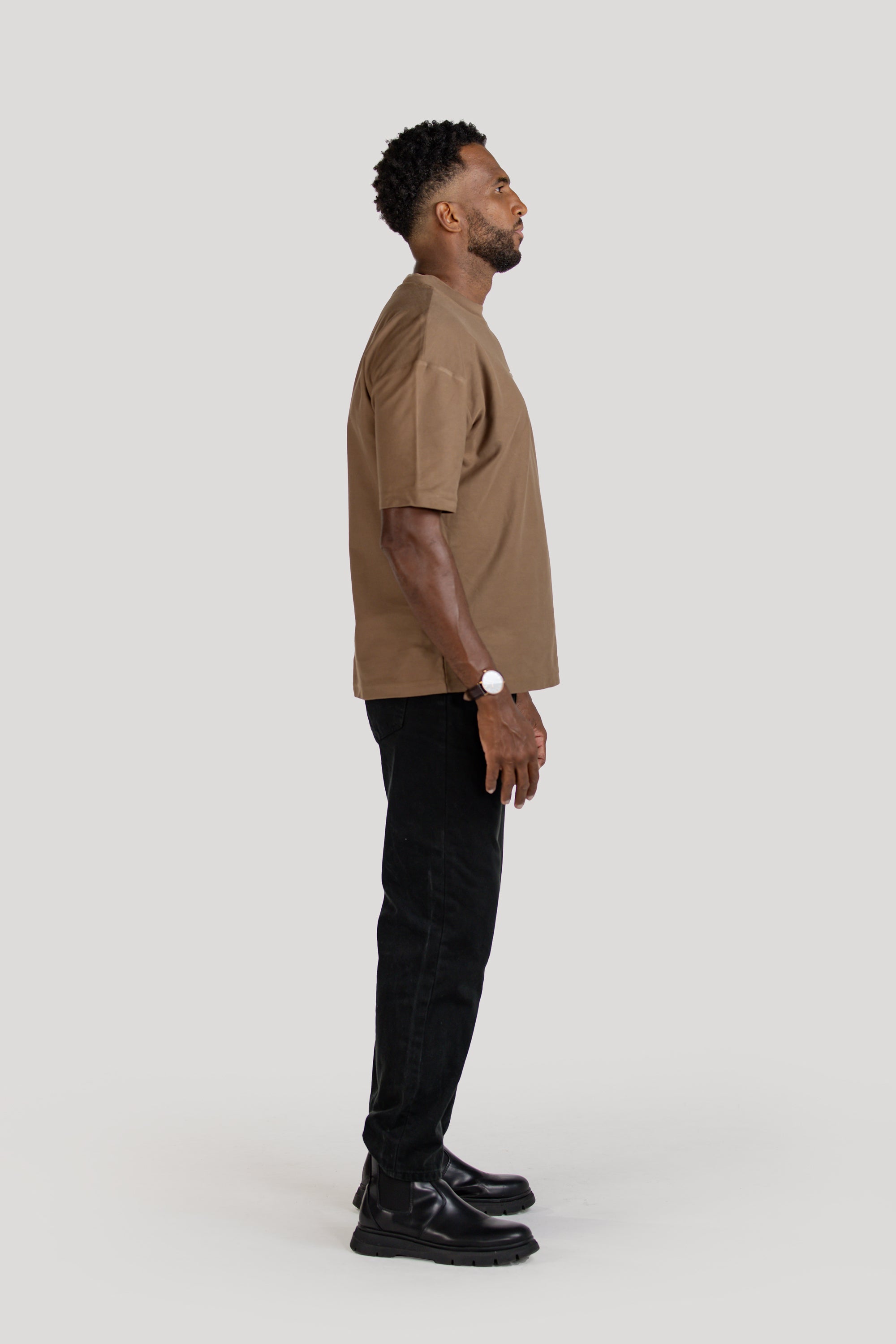 Semi-Oversized Signature T-Shirt - Brown