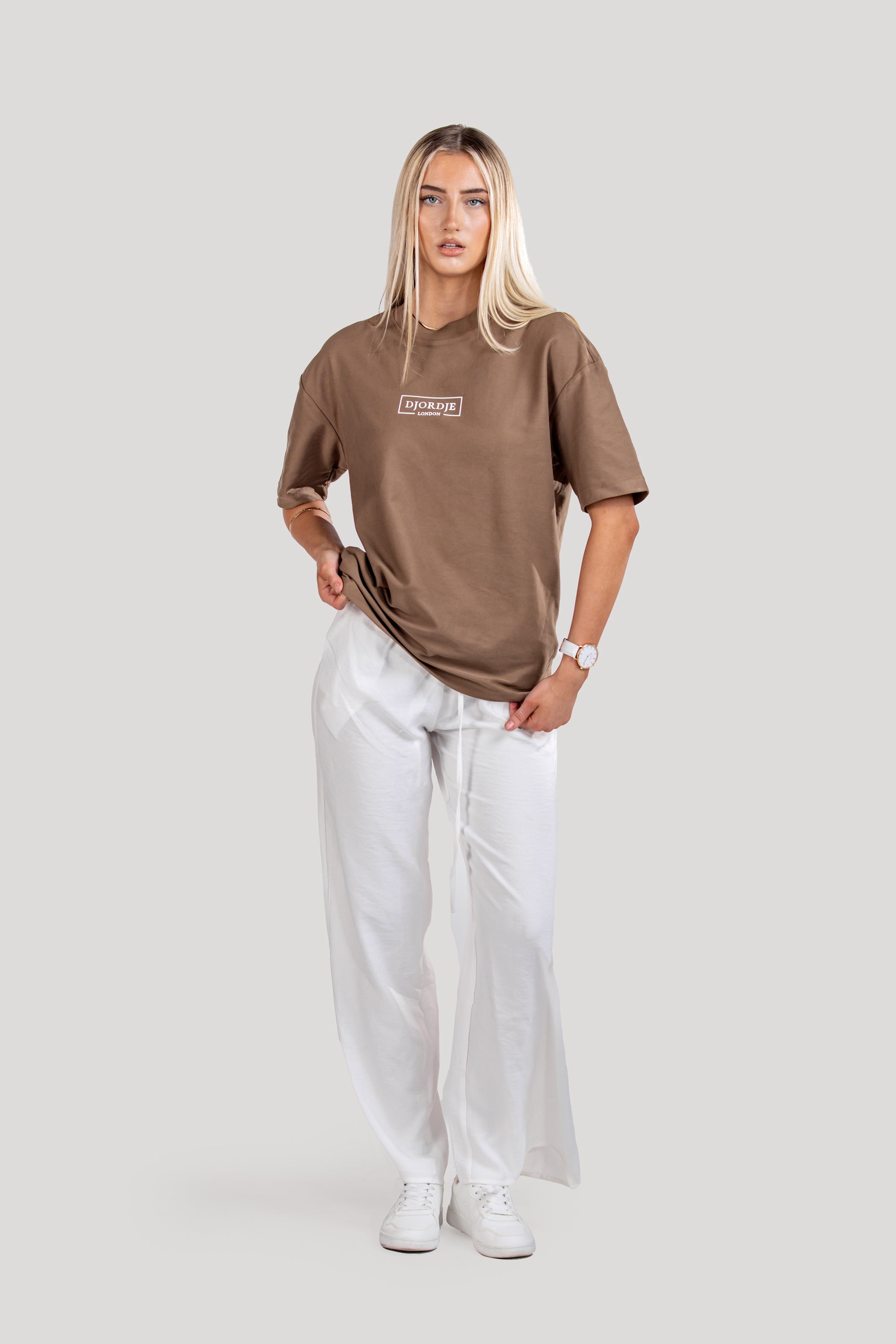 Semi-Oversized Signature T-Shirt - Brown