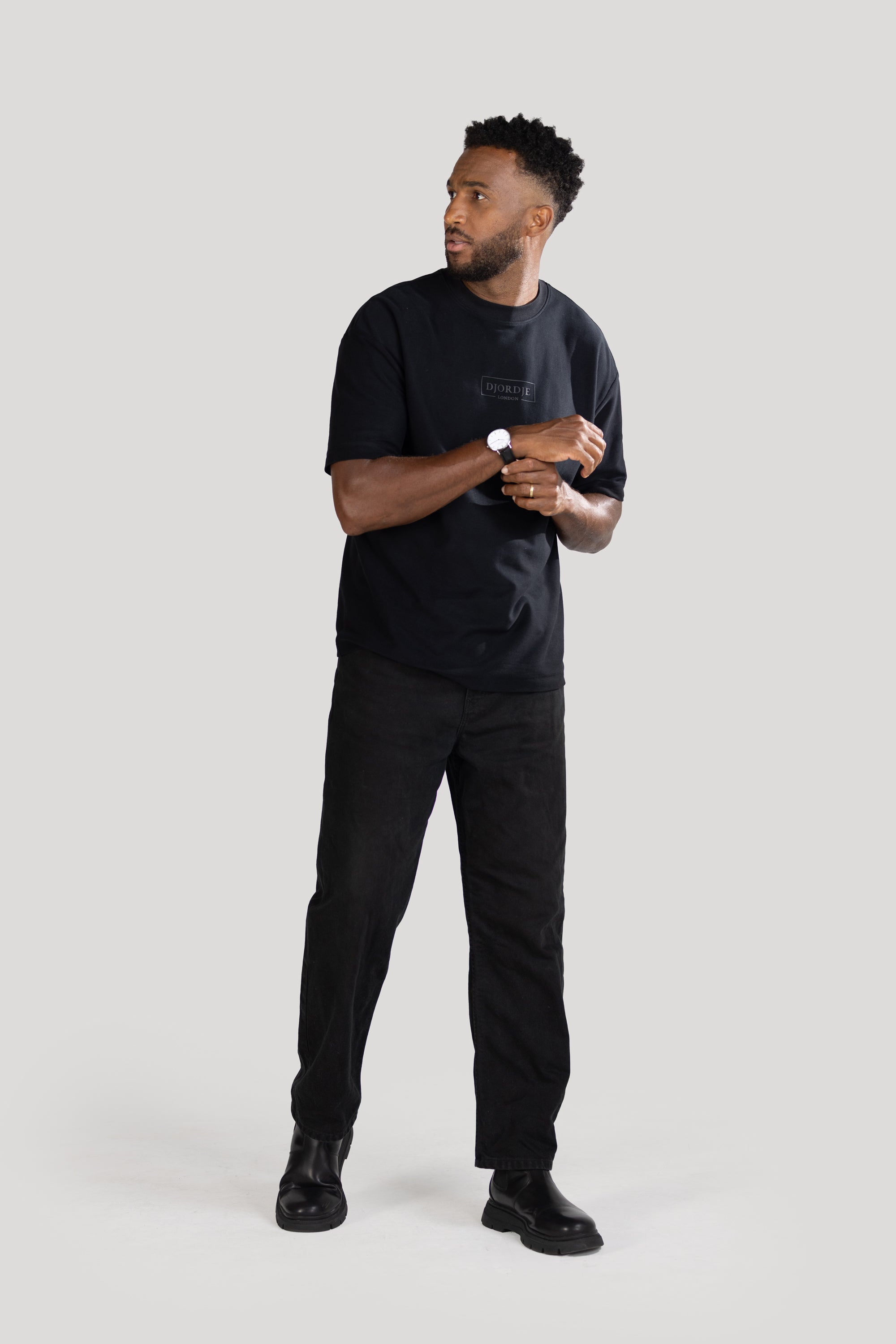 Semi-Oversized Signature T-Shirt - Black