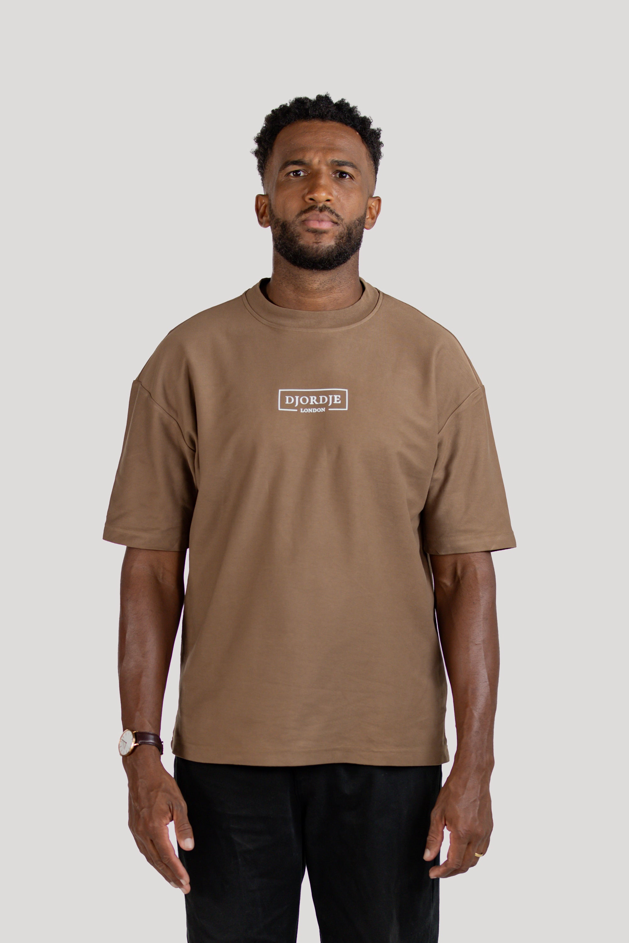 Semi-Oversized Signature T-Shirt - Brown