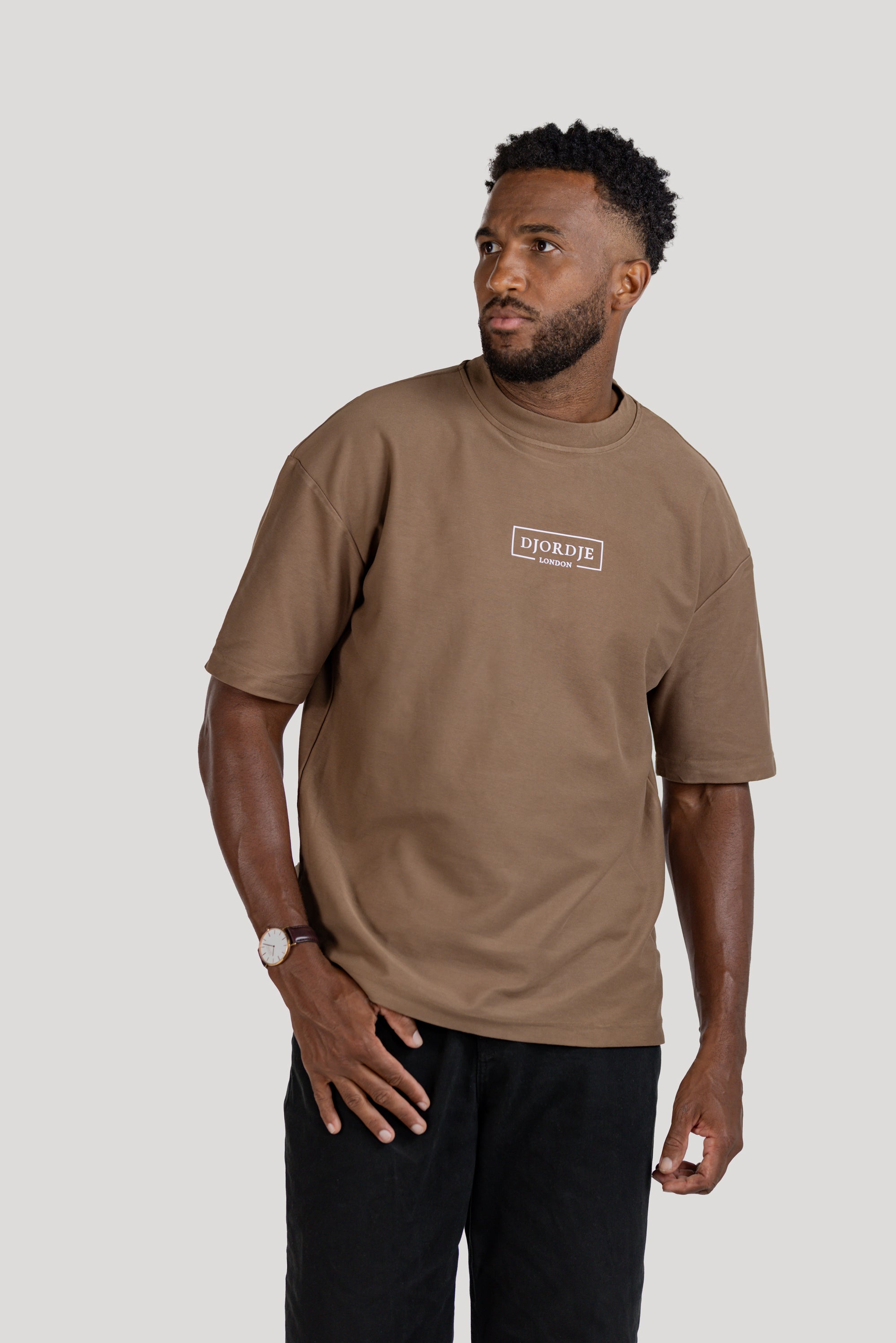 Semi-Oversized Signature T-Shirt - Brown