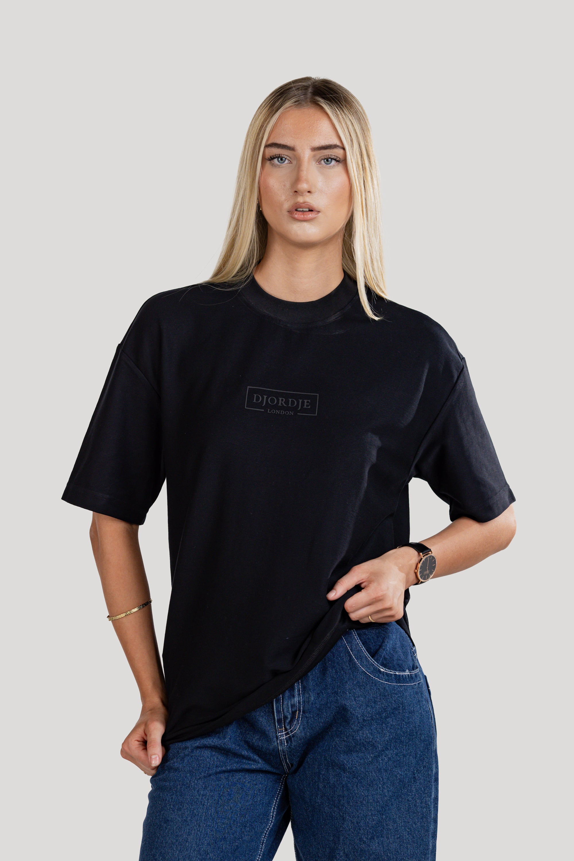 Semi-Oversized Signature T-Shirt - Black